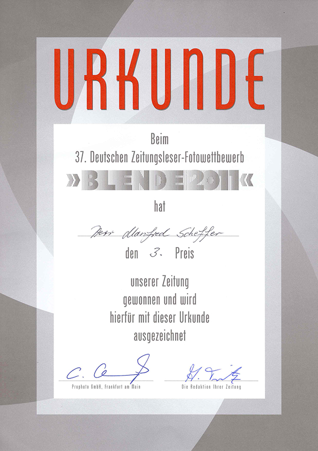 Urkunde – Wettbewerb Blende 2011